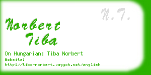 norbert tiba business card